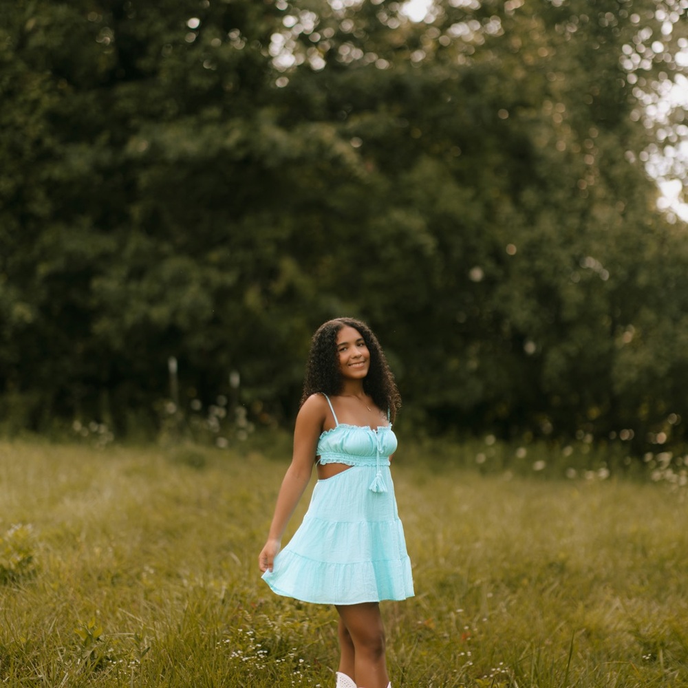 Trendy Light Blue Sundress